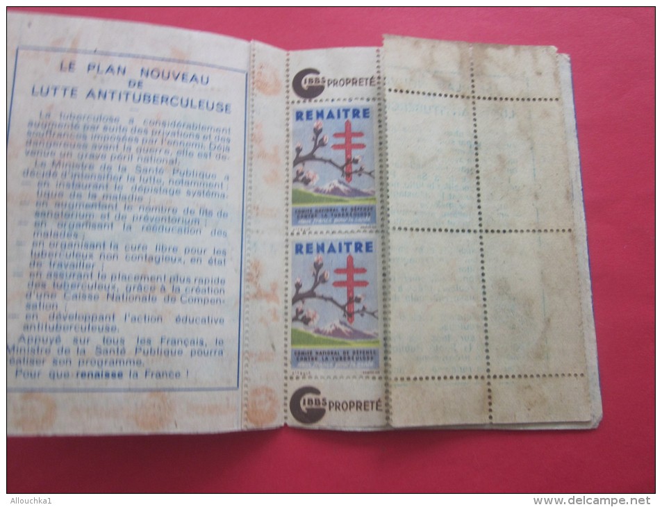 Rare 1945 ERINNOPHILIE FRANCE BLOC CARNET 10 VIGNETTE ANTI TUBERCULEUX NESTLE GIBBS 15é CAMPAGNE CONTRE TUBERCULOSE - Blokken & Postzegelboekjes