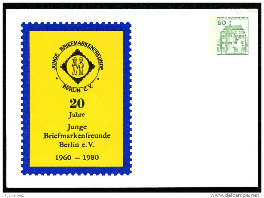 BERLIN PP82 C2/001 Privat-Postkarte JUNGE BRIEFMARKENFREUNDE ** 1980 - Cartes Postales Privées - Neuves