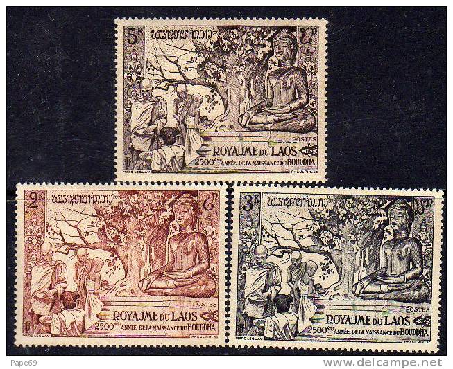 Laos N° 30 / 32 XX  2500ème Anniversaire De La Naissance De Bouddha Les 3 Valeurs  Sans Charnière, TB - Laos