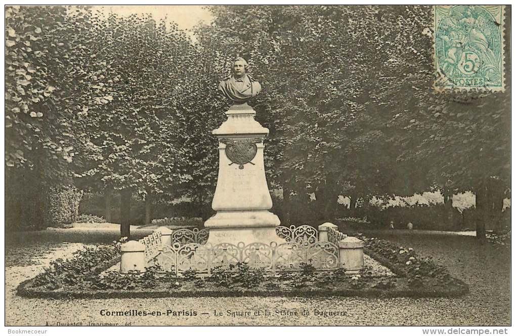 95    CORMEILLES  EN PARISIS   LE SQUARE ET LA STATUE DE DAGUERRE - Cormeilles En Parisis