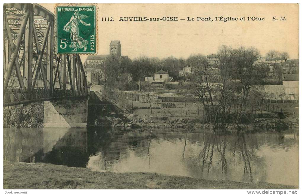 95     AUVERS  SUR OISE  LE PONT L'EGLISE ET L'OISE     1112 - Auvers Sur Oise