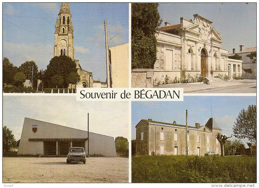 CP De BEGADAN " Le Monument Aux Morts Et L'église , La Mairie , Le Foyer ..., La Colonie ..." - Lesparre Medoc