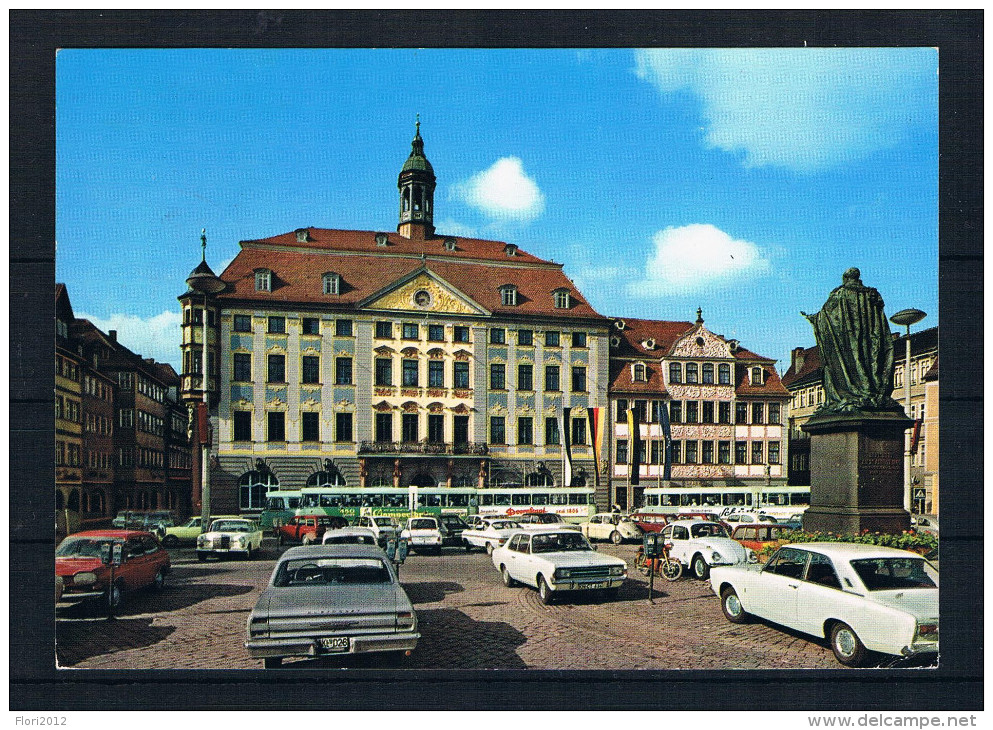 (1435) AK Coburg - Marktplatz Mit Rathaus - Autos - Coburg