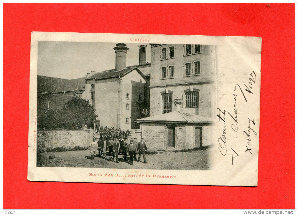 XERTIGNY  1905  SORTIE DES OUVRIERS DE LA BRASSERIE  METIER      CIRC OUI EDIT - Xertigny