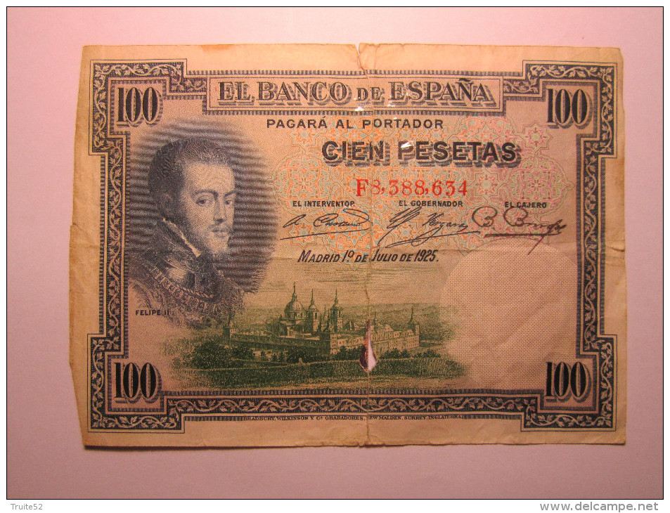 ESPAGNE 100 PESETAS 1925 Scotché - 100 Pesetas