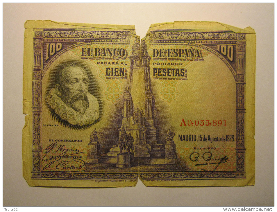 ESPAGNE 100 PESETAS 1928 - 100 Pesetas