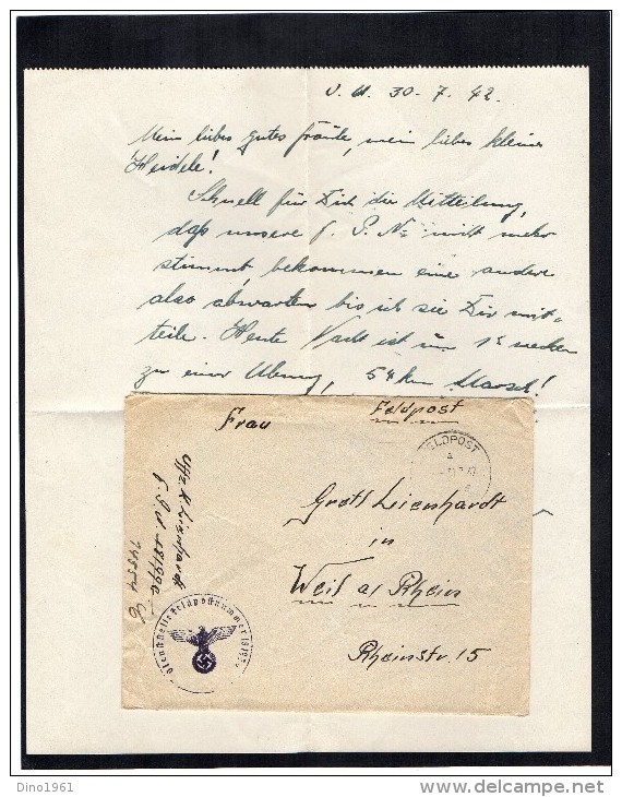 TB 703 - LAC - Lettre - Franchise Militaire - Feldpost -  CHALONS France  Pour WEIL - AM - RHEIN  Allemagne - Briefe U. Dokumente