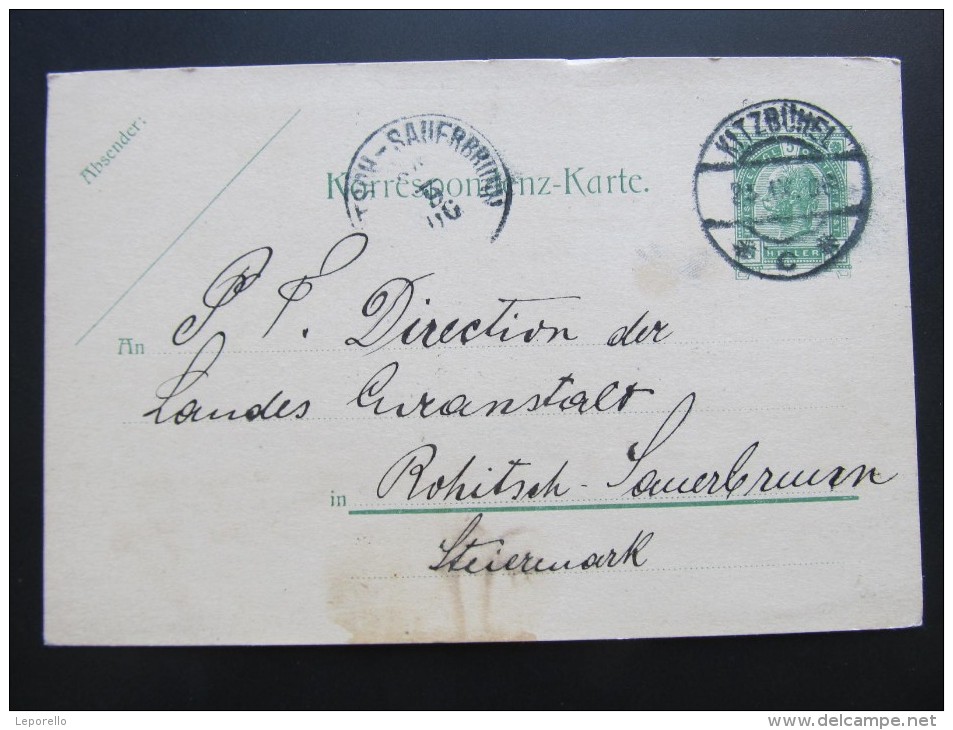 Postkarte GANZSACHE KITZBÜHEL - Rohitsch Brauerei Gasthof Tiefenbrunner 1906 //  D*15783 - Briefe U. Dokumente
