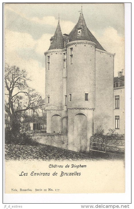 CP Environs De Bruxelles. Château De Dieghem Légèrement Colorisé Vers 1905 Nels - Diegem