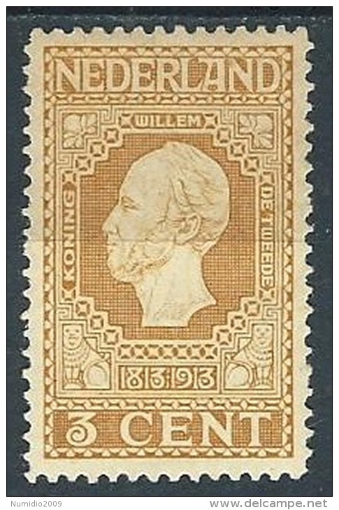 1913 OLANDA INDIPENDENZA 3 CENT MH * - G11 - Unused Stamps