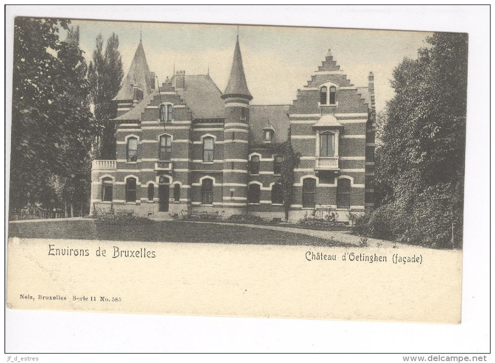 CP Environs De Bruxelles. Château D'Oetinghen Oetingen Façade Légèrement Colorisé Vers 1905 Nels - Gooik