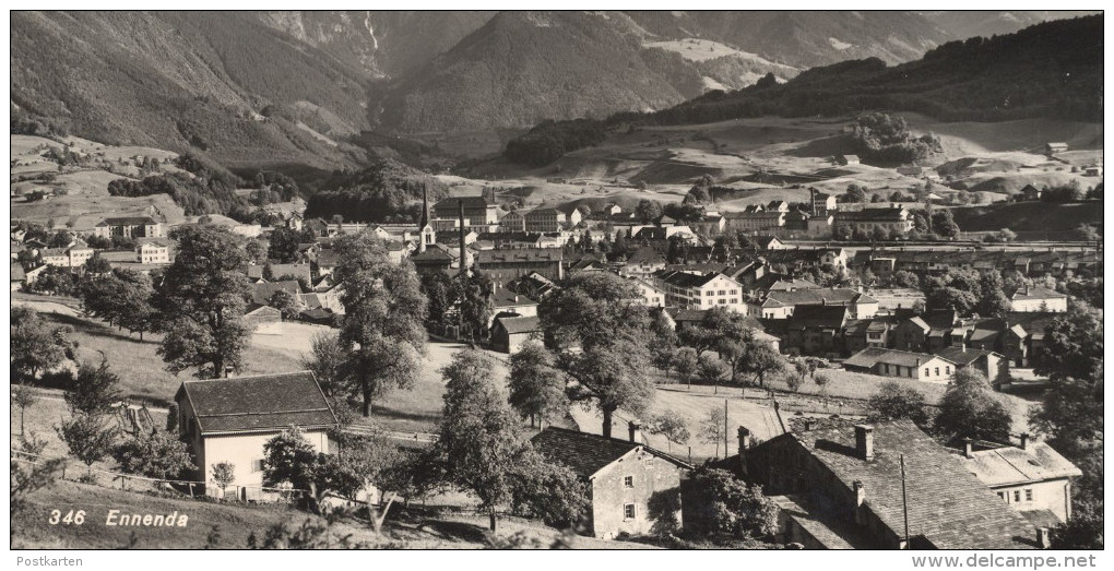 ÄLTERE POSTKARTE ENNENDA TOTALANSICHT BERGE Glarus Suisse Switzerland Schweiz Helvetia Ansichtskarte Postcard Cpa AK - Ennenda