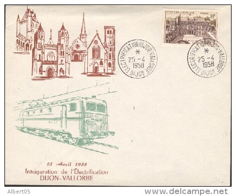 Inauguration De L'électrification Dijon-Vallorbe Le 25 Avril 1958 - Poste Ferroviaire