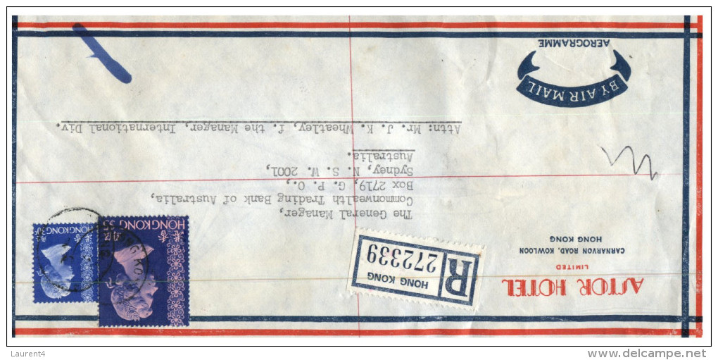(956) Registered Cover From Hong Kong To Australia - 1952 ? - Storia Postale