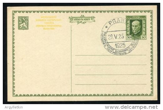 CZECHOSLOVAKIA STATIONERY OLYMPIC GAMES CONGRESS 1925 - Covers & Documents