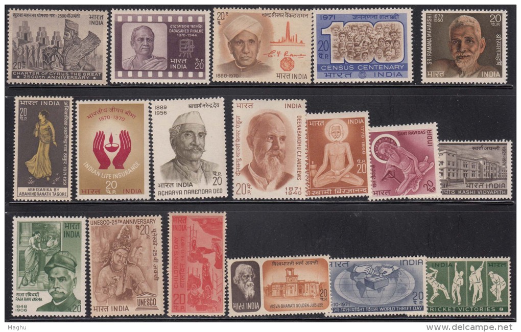 India MNH 1971, Full Year Pack, Complete, - Komplette Jahrgänge