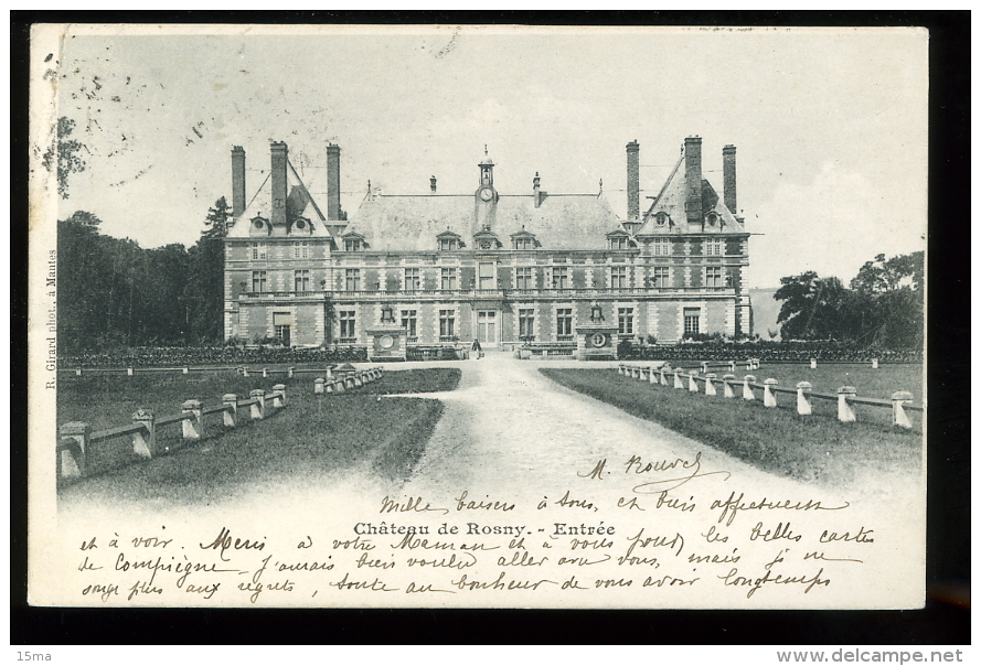 Yvelines 78 Château De Rosny Entrée Girard Pionnière 1901 - Rosny Sur Seine