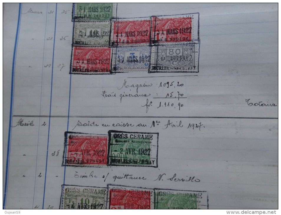 Livre de taxes des Ets Gres Cérames de Bourlers-document unique année 1926 à 1930- Nombreux noms à étudier