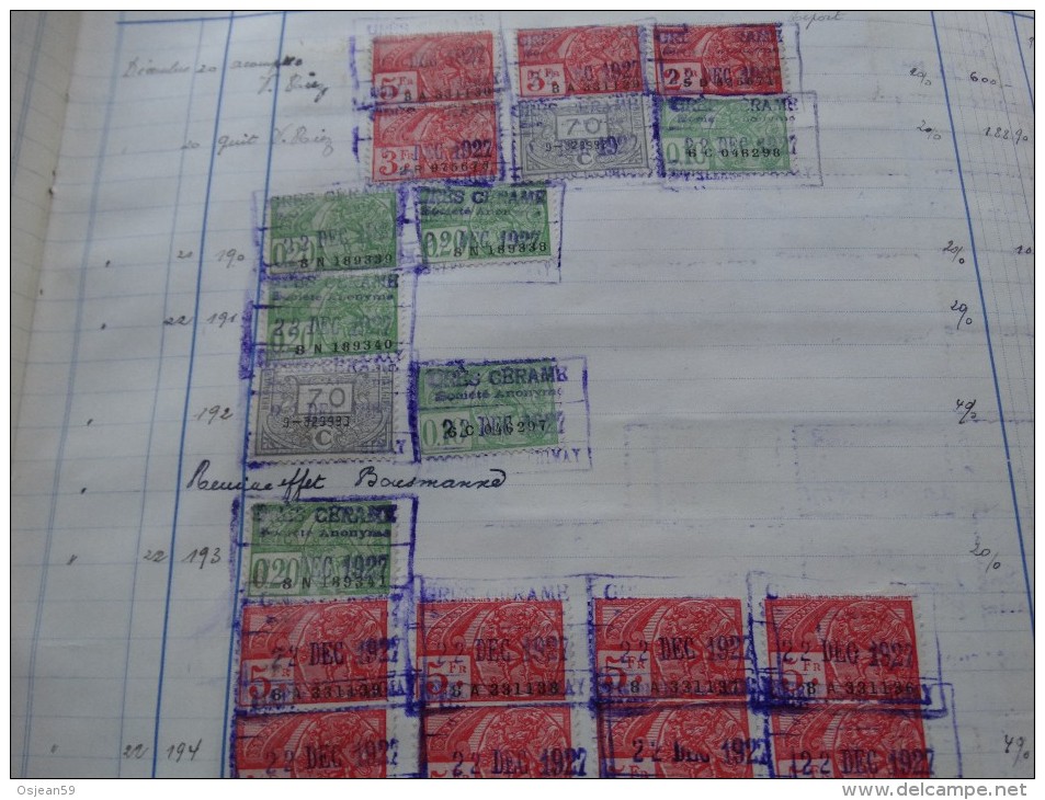 Livre de taxes des Ets Gres Cérames de Bourlers-document unique année 1926 à 1930- Nombreux noms à étudier