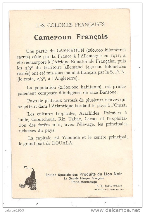 Cameroun-- Les Colonies Françaises--Produits Du Lion Noir--(A.6018) - French Guinea