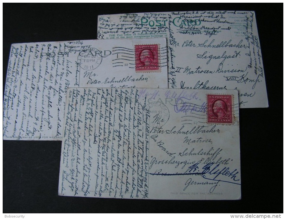 == US Lot 3 Old Cars From Hackensack To Germany , 1911 - 5 - 99 Postcards