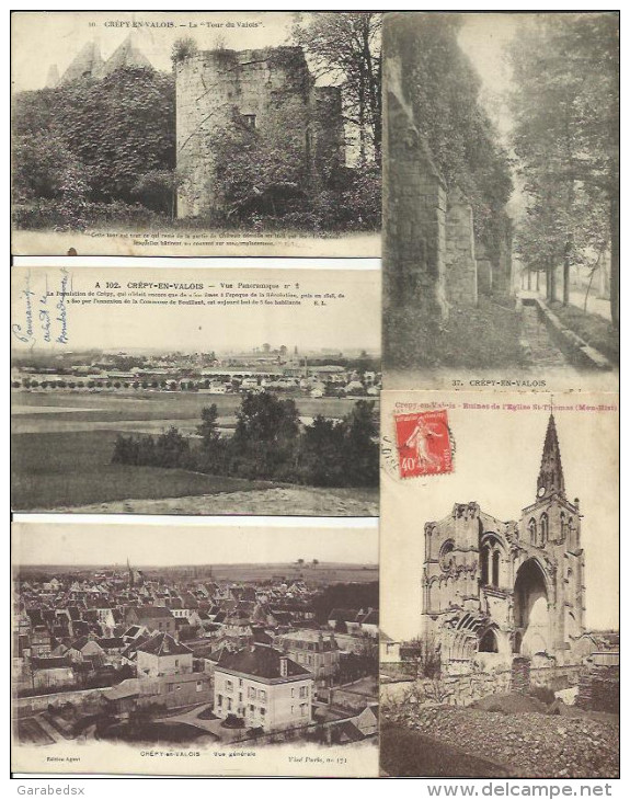 LOT DE 21 CARTES POSTALES ANCIENNES DE CREPY EN VALOIS (OISE). - Crepy En Valois