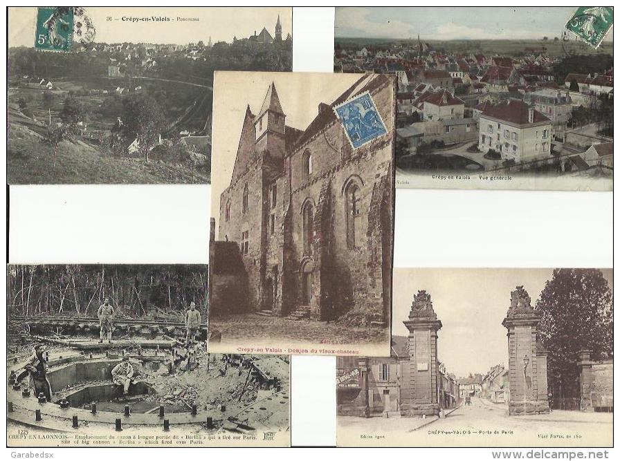 LOT DE 21 CARTES POSTALES ANCIENNES DE CREPY EN VALOIS (OISE). - Crepy En Valois