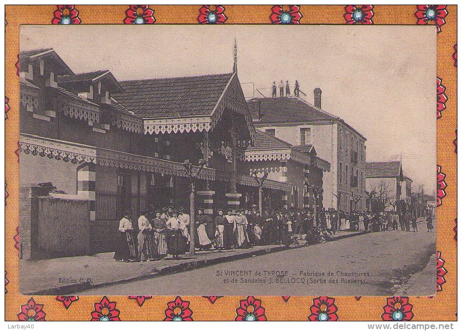 1 Cpa 40 : St Vincent De Tyrosse , Manufacture De Chaussures Et De Sandales  J Bellocq - Sortie  Des  Ateliers - Saint Vincent De Tyrosse