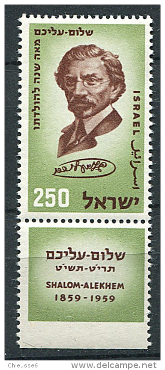Israel ** N° 150 Avec Tabs - Shalom Lekhem, écrivain - Ongebruikt (met Tabs)