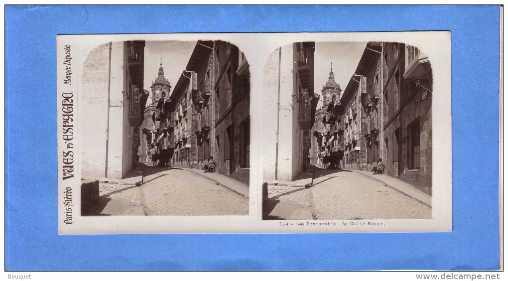 ESPAGNE - FONTARABIE - FUENTERRABIA - PHOTO STEREOSCOPIQUE -VUES D'ESPAGNE - LOT DE 3 VUES - éditeur PARIS STEREO - Stereoscopic