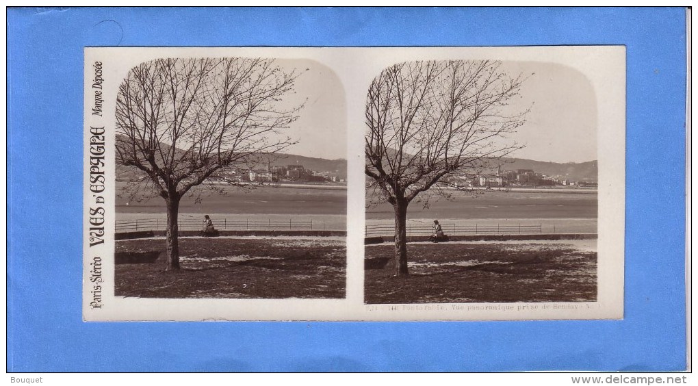 ESPAGNE - FONTARABIE - FUENTERRABIA - PHOTO STEREOSCOPIQUE -VUES D'ESPAGNE - LOT DE 3 VUES - éditeur PARIS STEREO - Stereoscopic