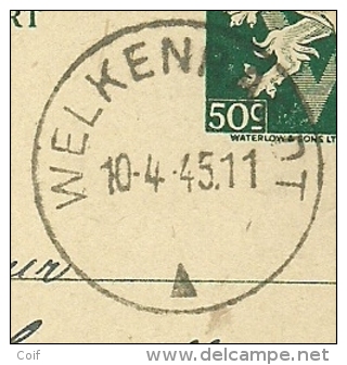 Entier Met Stempel WELKENRAEDT (Oostkanton - Canton De L´est) - Postkarten 1934-1951