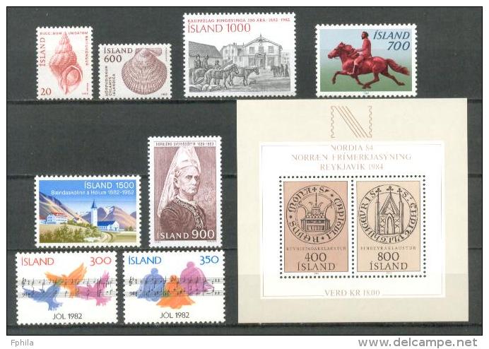 1982 ICELAND COMPLETE SETS + SOUVENIR SHEET ALL MNH ** - Ongebruikt