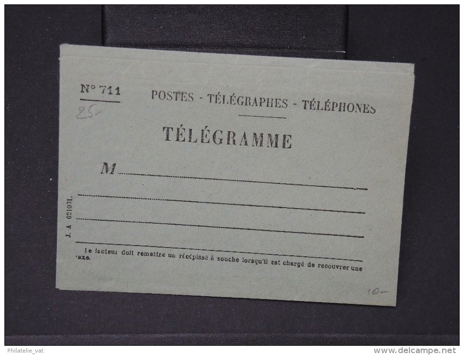 FRANCE - LOT DE  2 ENVELOPPES NON VOYAGEES  DE TELEGRAMME   A VOIR    LOT P3073 - Telegraph And Telephone