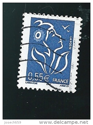 N° 3755 Marianne Type Lamouche 0,55€ Bleu  Timbre France Oblitéré 2005 - 2004-2008 Maríanne De Lamouche