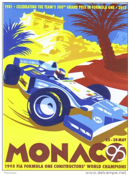 Grand Prix De Monaco 1995  -  Formula 1  -  Plaque Métal 20 X 15 Cms  -  Neuf! - Plaques En Tôle (après 1960)