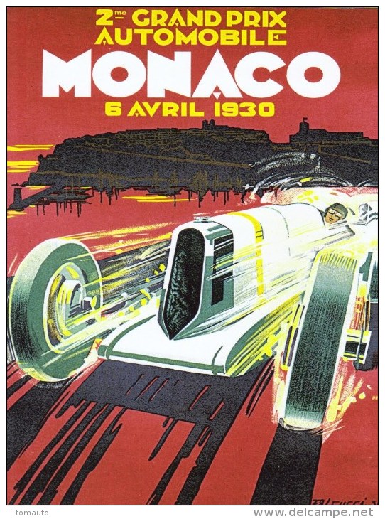 Grand Prix De Monaco 1930  -  Formula 1  -  Plaque Métal 20 X 15 Cms  -  Neuf! - Plaques En Tôle (après 1960)