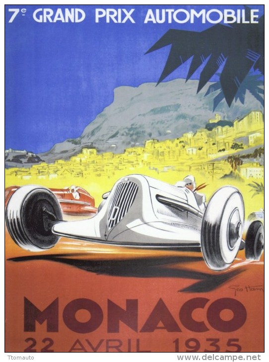 Grand Prix De Monaco 1935  -  Formula 1  -  Plaque Métal 20 X 15 Cms  -  Neuf! - Plaques En Tôle (après 1960)