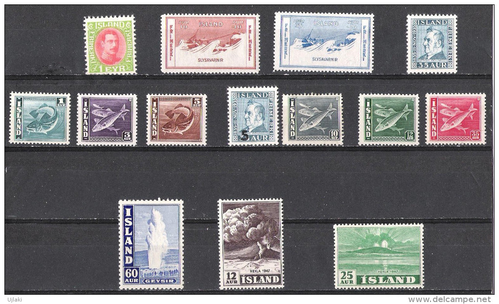 ISLANDE:Collection :timbres Neufs Toutes époques De 1931....1985,poste Aérienne ,taxe       T TS,soit Un Total De 270 TP - Collections, Lots & Séries