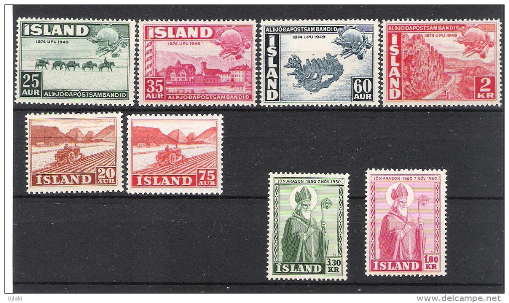 ISLANDE:Collection :timbres Neufs Toutes époques De 1931....1985,poste Aérienne ,taxe       T TS,soit Un Total De 270 TP - Collections, Lots & Séries