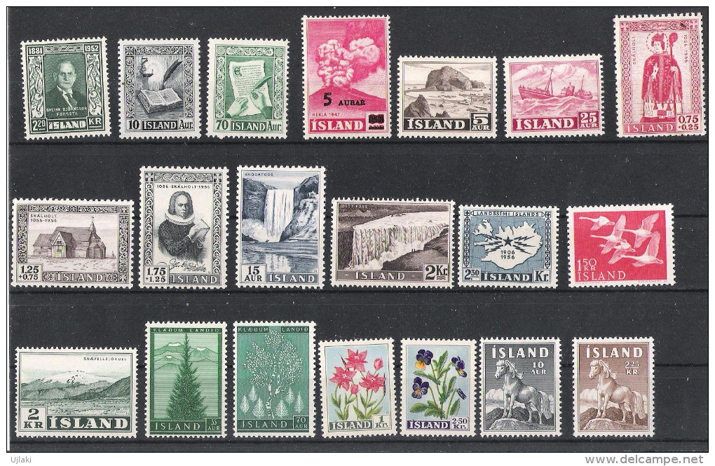 ISLANDE:Collection :timbres Neufs Toutes époques De 1931....1985,poste Aérienne ,taxe       T TS,soit Un Total De 270 TP - Collections, Lots & Séries