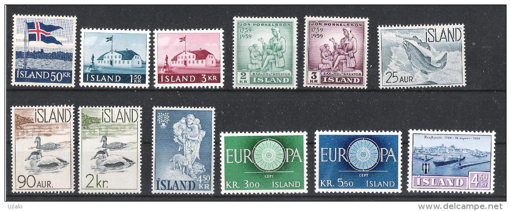 ISLANDE:Collection :timbres Neufs Toutes époques De 1931....1985,poste Aérienne ,taxe       T TS,soit Un Total De 270 TP - Collections, Lots & Séries