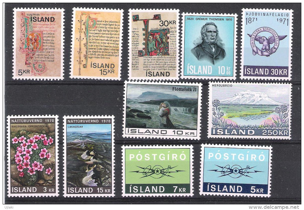 ISLANDE:Collection :timbres neufs toutes époques de 1931....1985,poste aérienne ,taxe       t TS,soit un total de 270 TP