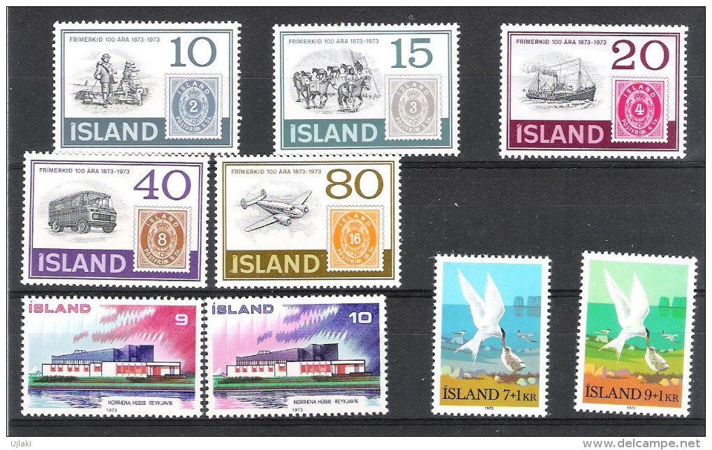 ISLANDE:Collection :timbres neufs toutes époques de 1931....1985,poste aérienne ,taxe       t TS,soit un total de 270 TP