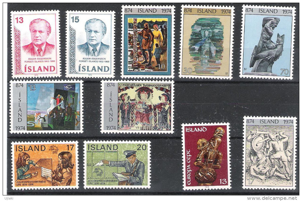 ISLANDE:Collection :timbres neufs toutes époques de 1931....1985,poste aérienne ,taxe       t TS,soit un total de 270 TP