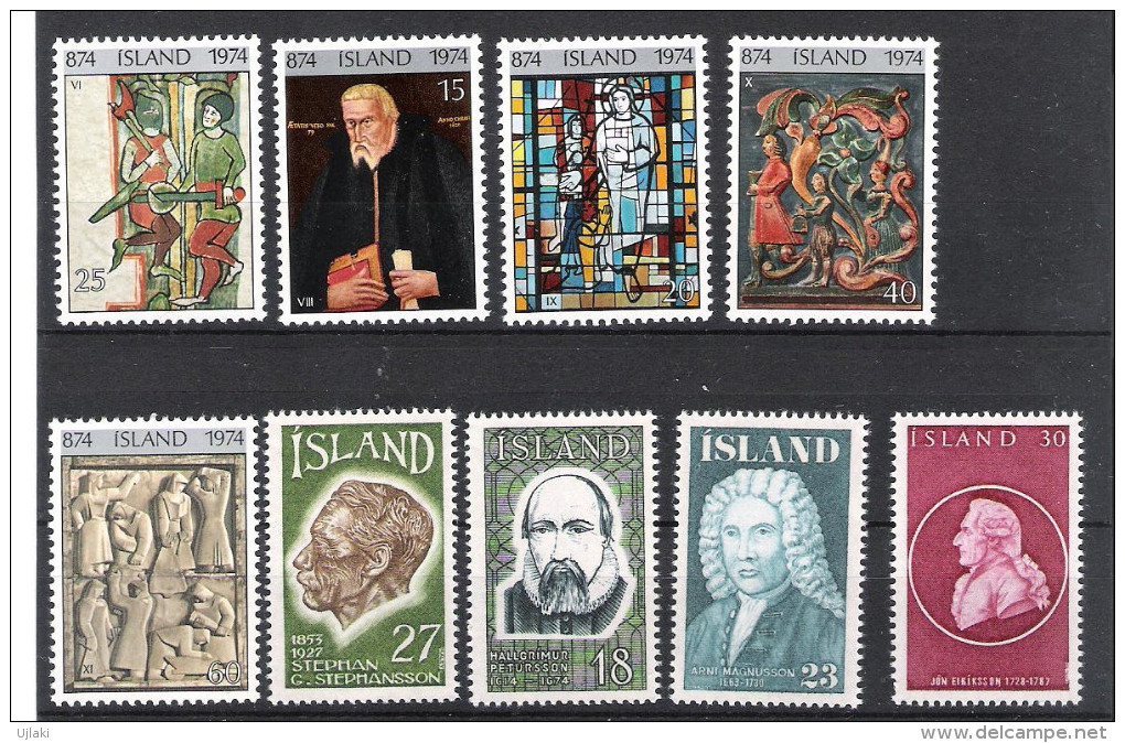 ISLANDE:Collection :timbres neufs toutes époques de 1931....1985,poste aérienne ,taxe       t TS,soit un total de 270 TP