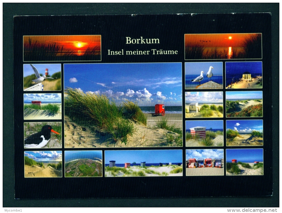 GERMANY  -  Borkum  Multi View  Used Postcard As Scans - Borkum