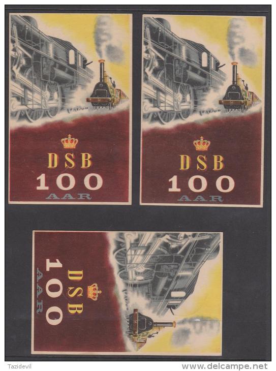 DENMARK - 1947 Set Of 3 Postal Cards With Train Blocks Of Four. Scott 301-303. Special First Day Of Issue Postmark - Maximumkaarten