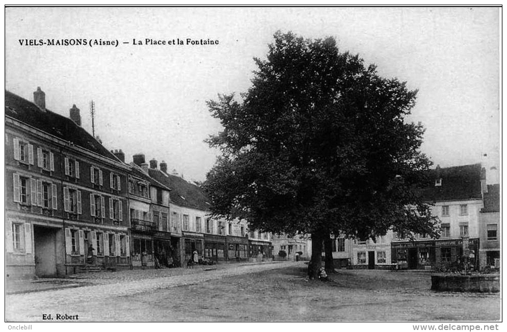 Viels Maisons Aisne Place Boutiques Poste Bazar épicerie Mercerie 1910 ÉTAT SUPERBE - Andere & Zonder Classificatie