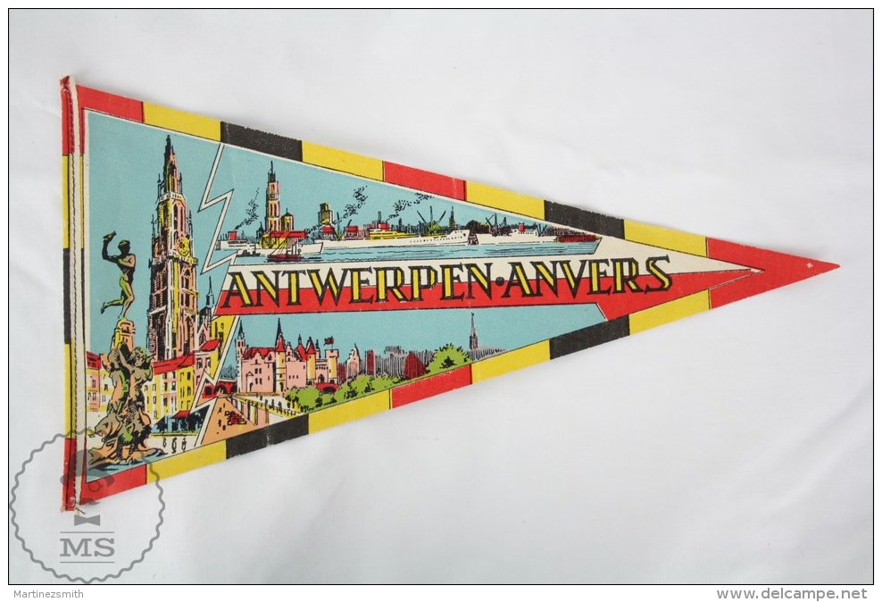 Vintage Belgium - Antwerp/ Antwerpen/ Anvers Province Collectible Pennant/ Flag - Otros & Sin Clasificación